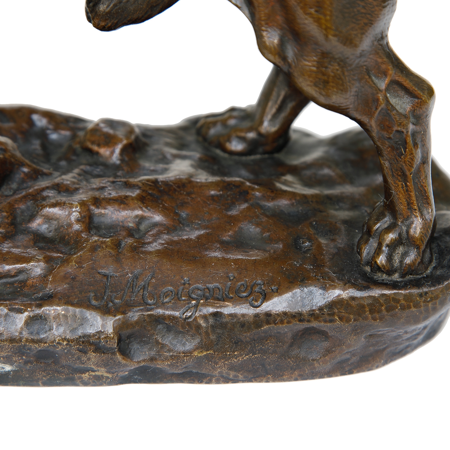 Artwork by Jules Moigniez, Jules Moigniez (1835-1894) Bronze Sculpture Male Basset Hound, Made of Bronze Sculpture