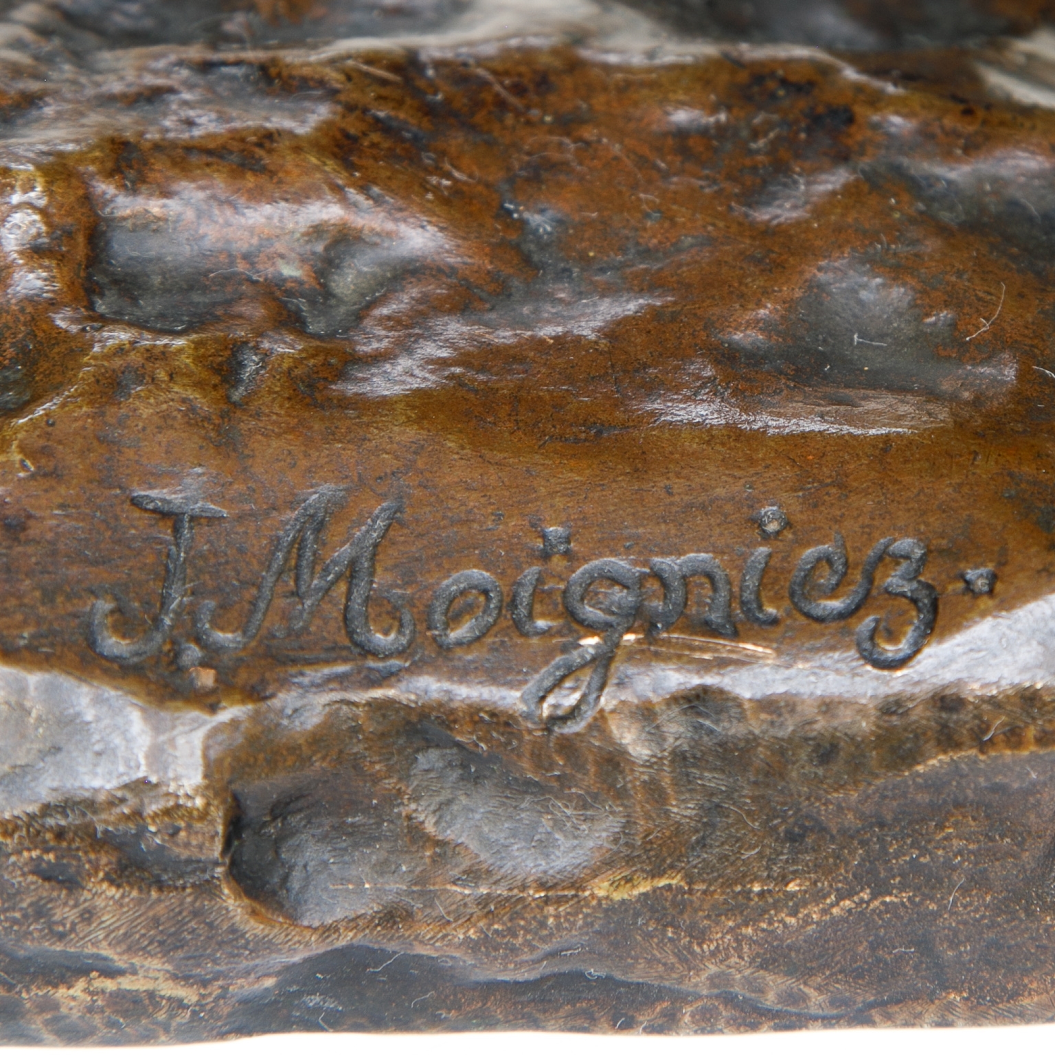 Artwork by Jules Moigniez, Jules Moigniez (1835-1894) Bronze Sculpture Male Basset Hound, Made of Bronze Sculpture