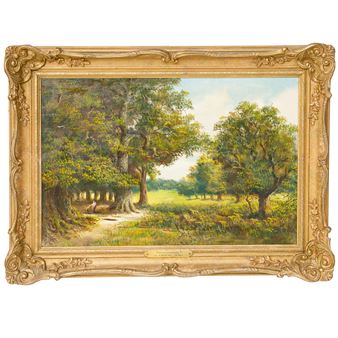 19th C. John Lewis Landscape Scene, Oil on Canvas, Titled Homewards - John Lewis