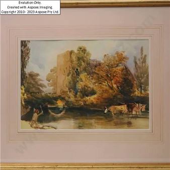 Remains of Castle with Cattle - William Henry Barnard