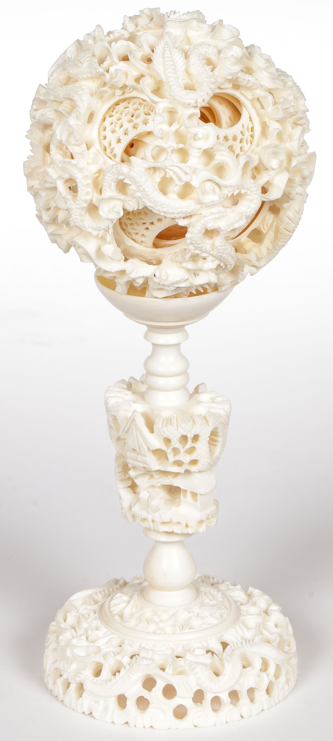 Chinese School, 20th Century | FINE CHINESE CARVED IVORY PUZZLE BALL, C ...