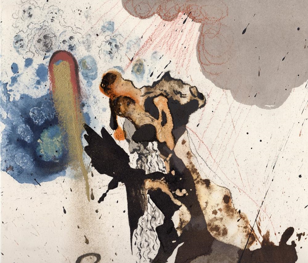 Salvador Dalí | Dali Writing on the Wall 1967 Original Framed ...