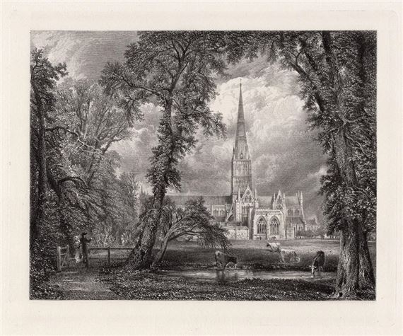 John Constable Salisbury Cathedral 1885 engraving by John Constable