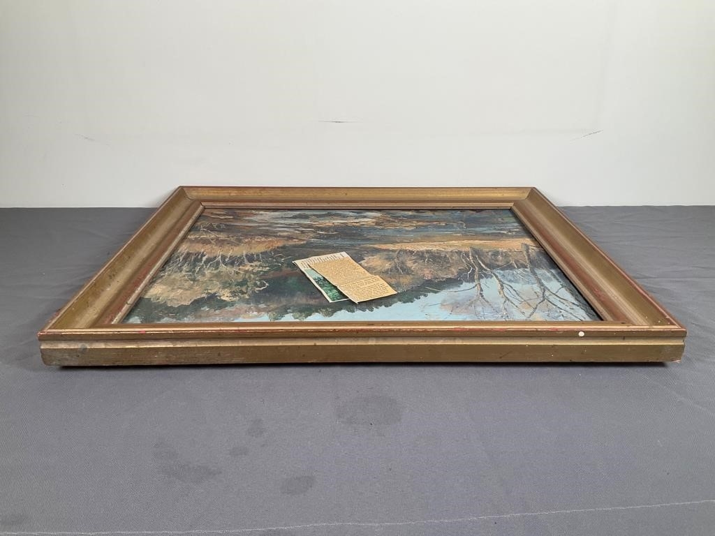 Artwork by John Emil Berninger, Original John Berninger impressionist painting on board depicting a serene natural landscape with creek, Made of PAINTING ON BOARD