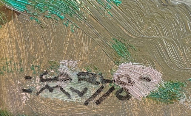 Artwork by Carlo Musso, MATTINO DI PRIMAVERA, CASOLARI A LIGNOD, VALLE D'AOSTA, Made of oil on cardboard