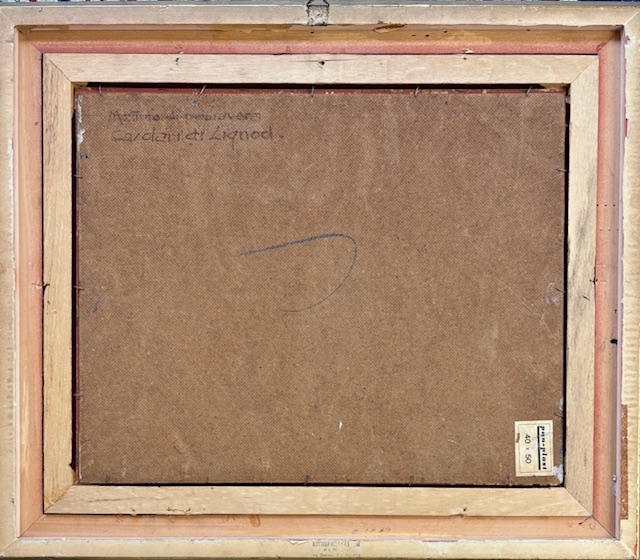 Artwork by Carlo Musso, MATTINO DI PRIMAVERA, CASOLARI A LIGNOD, VALLE D'AOSTA, Made of oil on cardboard