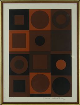 Frank Rowland abstract geometric serigraph - Frank Rowland