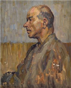 Portrait of a gentleman with a half-bald in profile - Martha Kropp
