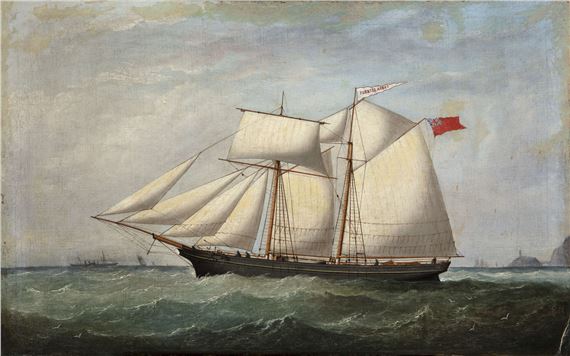 The Schooner Furness Abbey passing South Stack, Anglesey - Joseph Semple