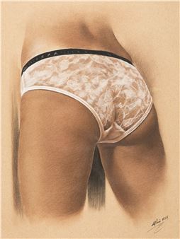 Deniz Prenzel, born 1971, bundle of 4 works, Akt-, per hand sign., Dat., under glass - Denis Prenzel