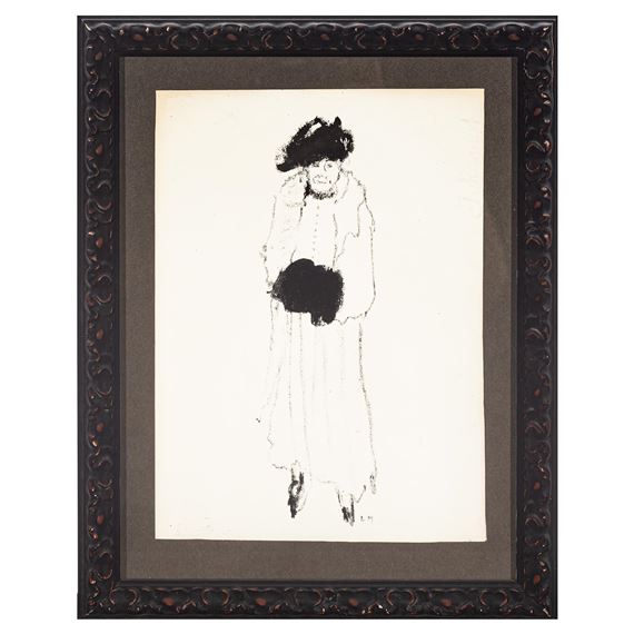 Dama con manguito y sombrero by Lluís Marsans