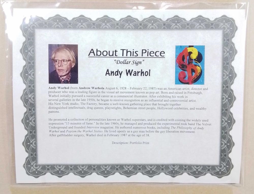 Andy Warhol | Andy Warhol Dollar Sign Portfolio Print | MutualArt