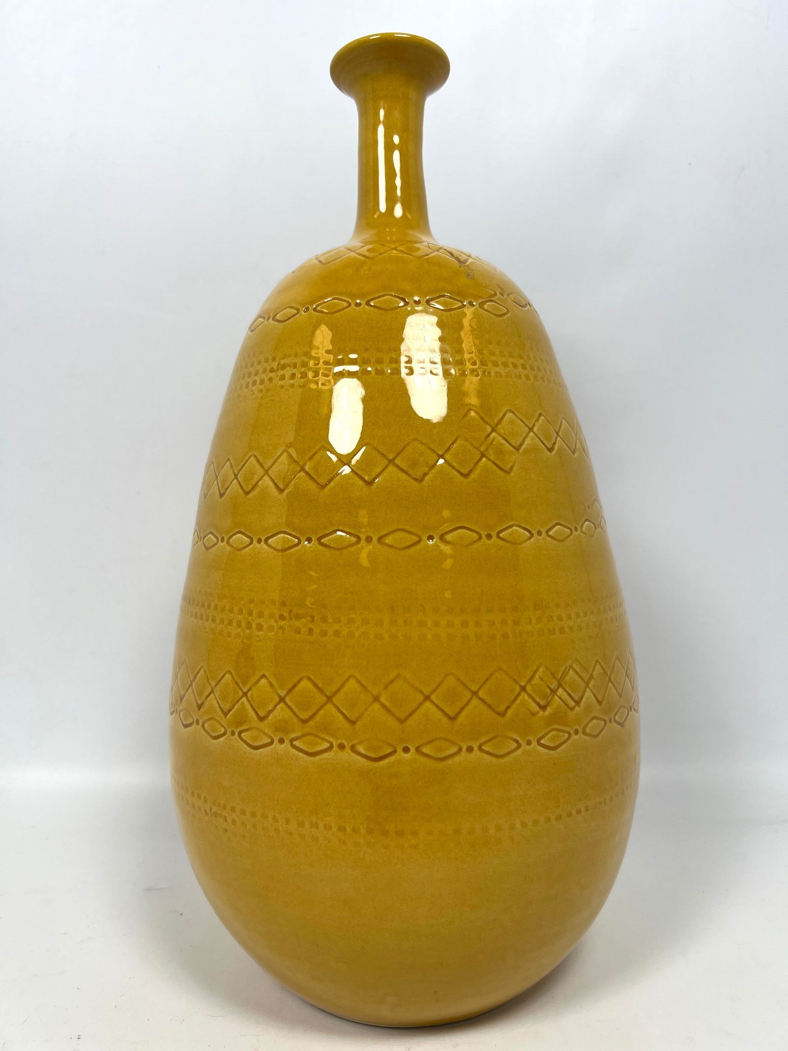 Bitossi | 2pc CERAMICHE TADINATE Italian Pottery Yellow Vase, marked ...
