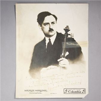 Portrait of Maurice Maréchal (1892-1964) holding his cello - G.L. Manuel Frères