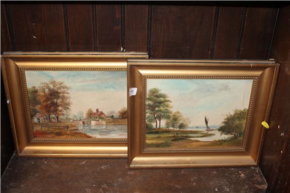 Charles Frederick Rump | two oil on board studies depicting lands ...