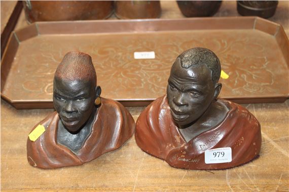 Pierre van Ryneveld | two busts of a Zulu woman and | MutualArt