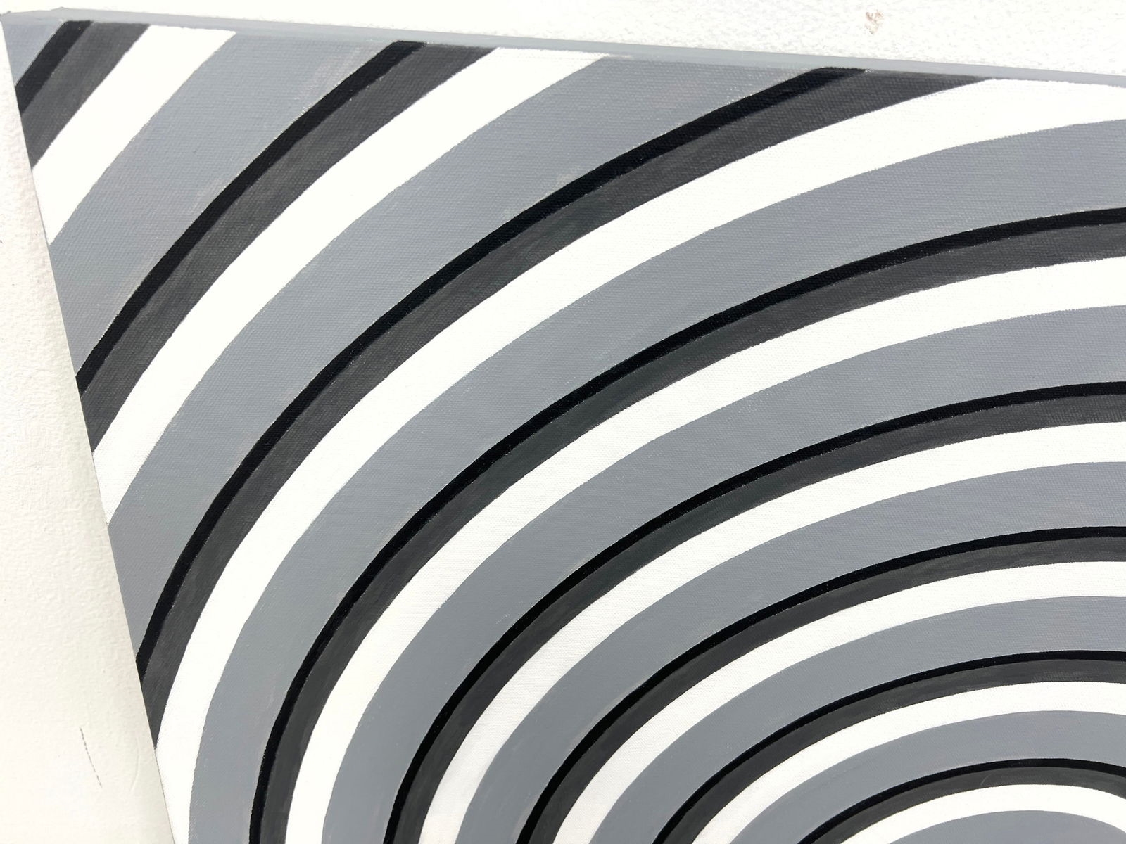 Tim Ray Fisher | TIM RAY FISHER Acrylic Op Art Painting on Canvas. Gray ...