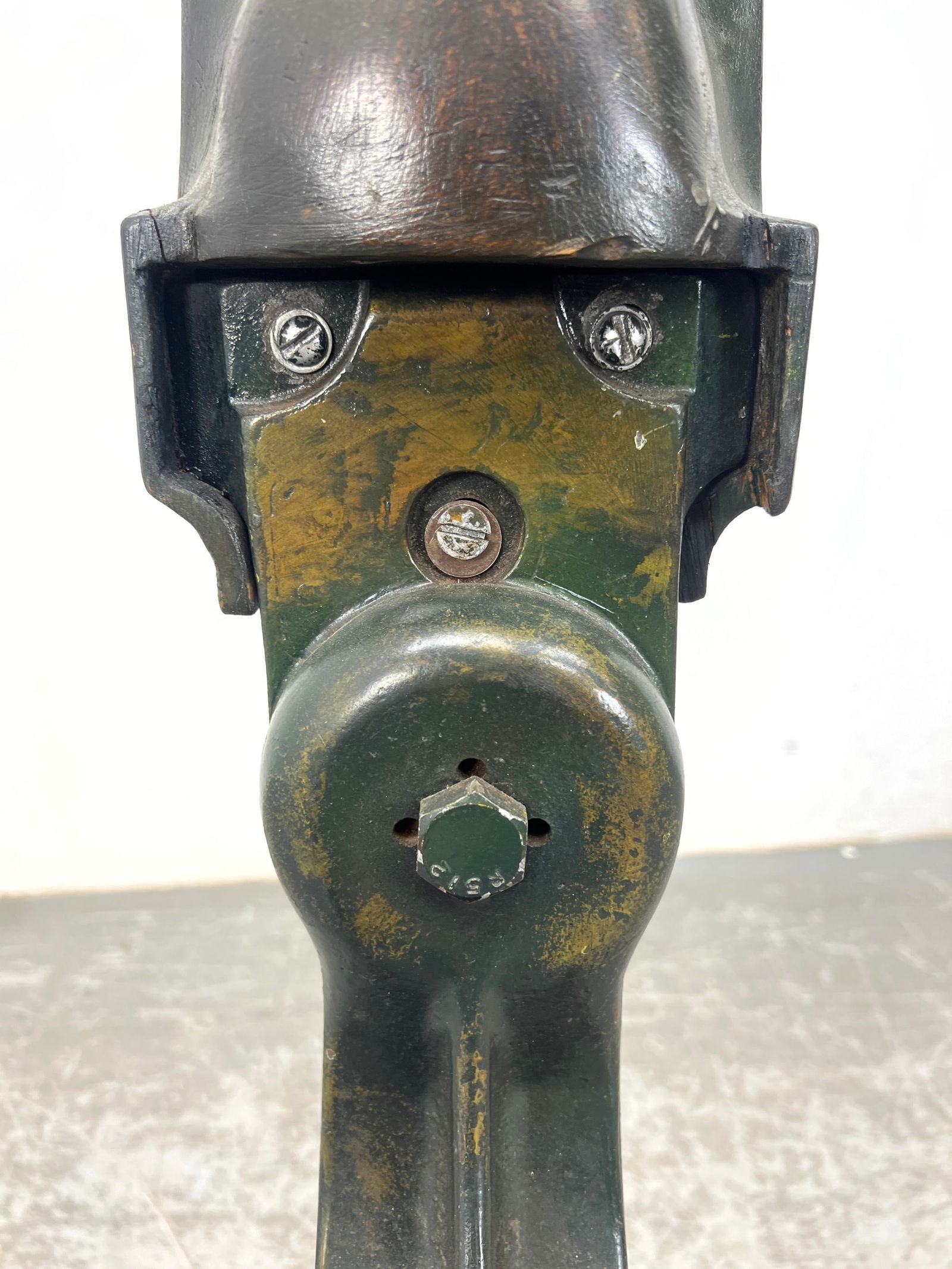 Artwork by Fred Powell, Fred Powell Eye Abstract Sculpture. Glass Eye in Metal and Wood Stand. Steampunk Industrial Vibe, Made of Metal and Wood Stand