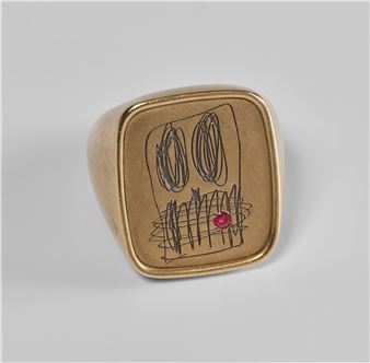 Anxious Men Gold Signet Ring - Rashid Johnson
