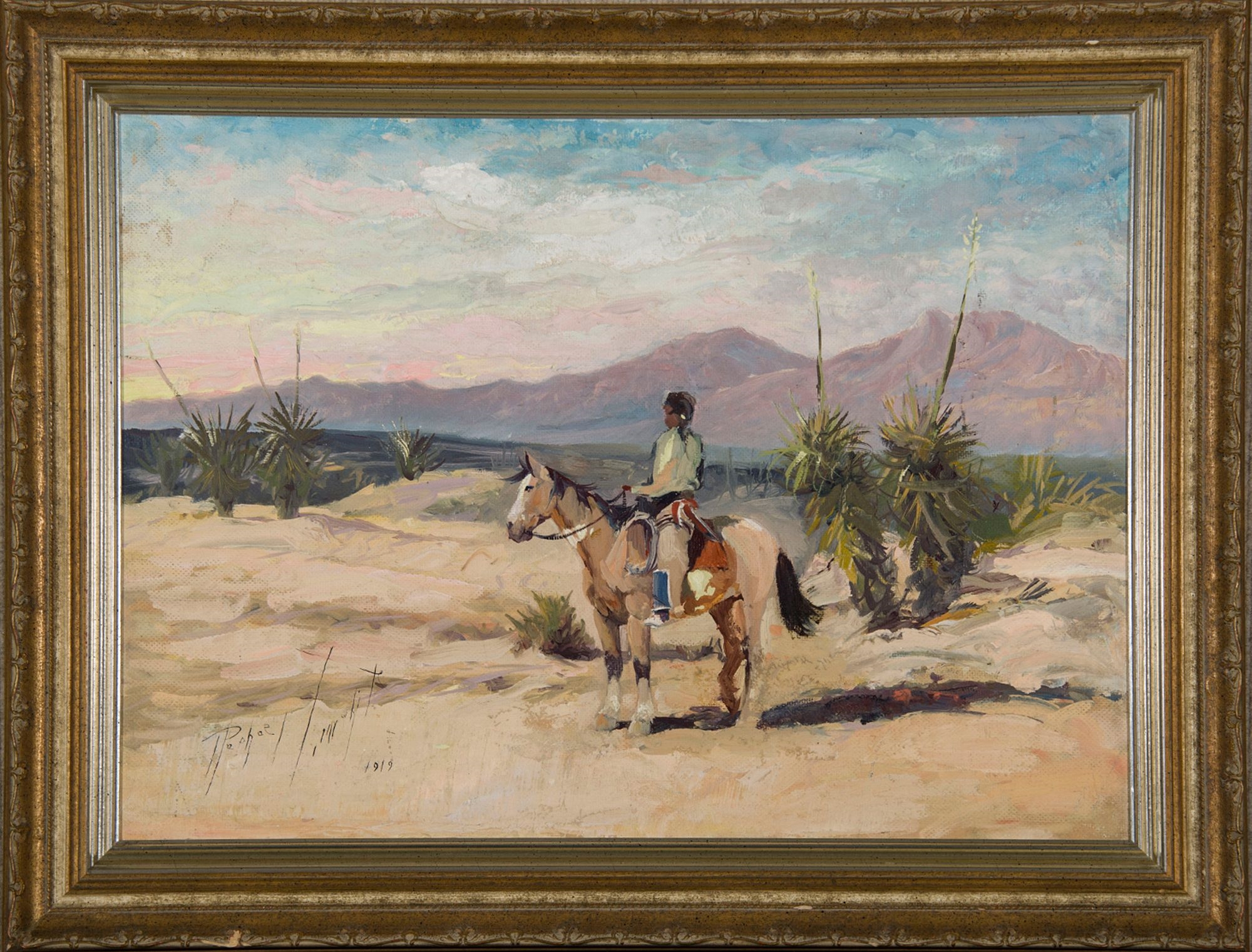 Artwork by Raphael Lillywhite, Desert Rider, Made of Oil on board