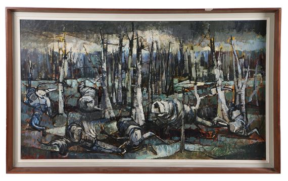 . (d) 'Wood Devastated by Fire' signed and dated '63 (lower right) by William Harold Stephen Bunce, dated '63