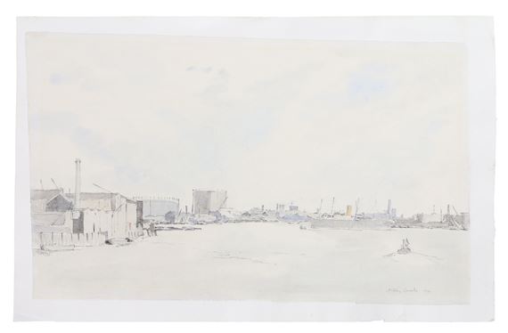 . (d) Docks signed and dated '1951 (lower right) - Anthony Lousada
