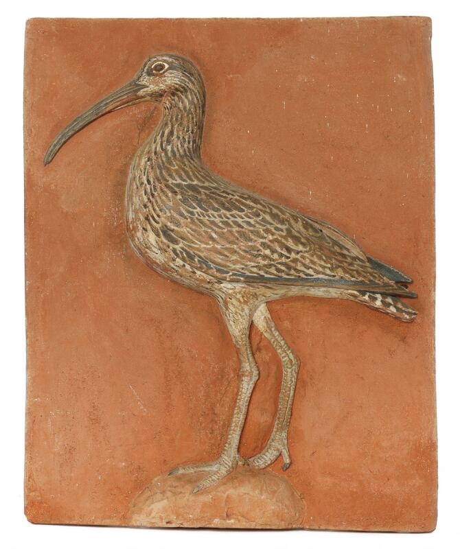 Artwork by Hans Christian Gunnar Ulf Brem Rasmussen, A collection of 13 stoneware wall reliefs modelled with relief birds, Made of polychrome glazes