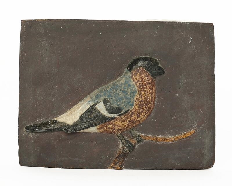 Artwork by Hans Christian Gunnar Ulf Brem Rasmussen, A collection of 13 stoneware wall reliefs modelled with relief birds, Made of polychrome glazes