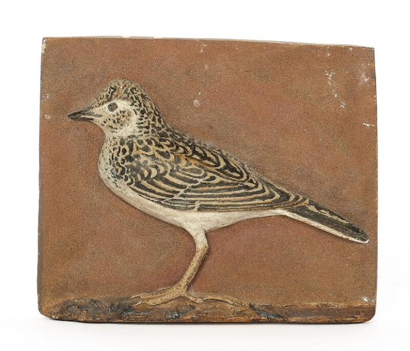 Artwork by Hans Christian Gunnar Ulf Brem Rasmussen, A collection of 13 stoneware wall reliefs modelled with relief birds, Made of polychrome glazes