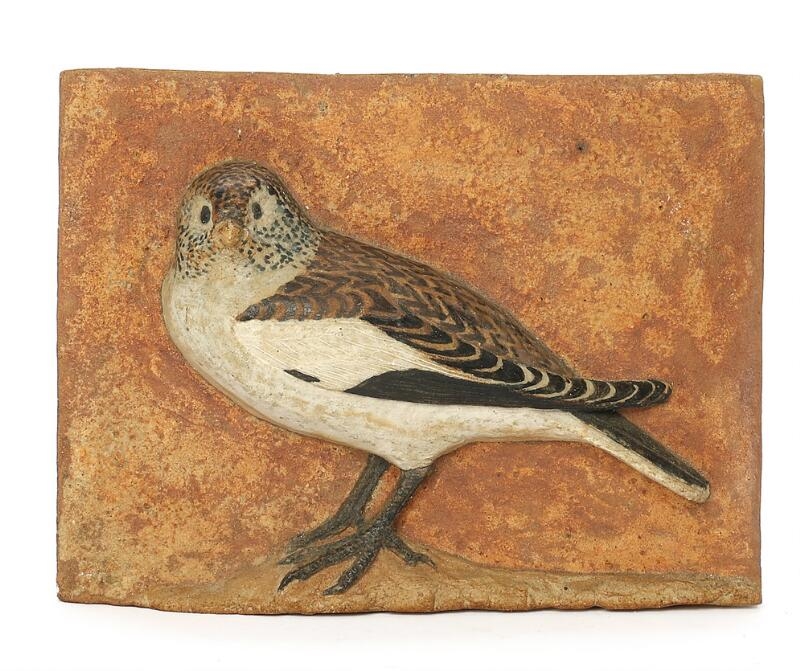 Artwork by Hans Christian Gunnar Ulf Brem Rasmussen, A collection of 13 stoneware wall reliefs modelled with relief birds, Made of polychrome glazes