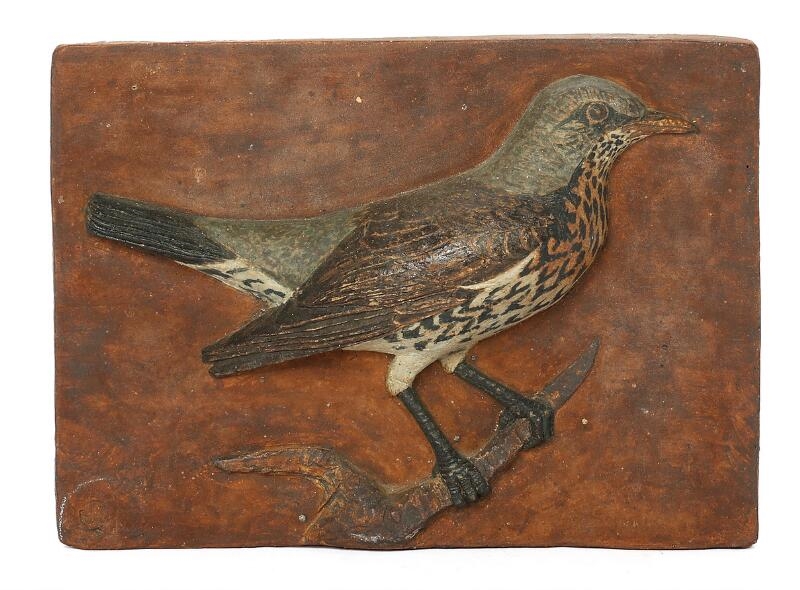 Artwork by Hans Christian Gunnar Ulf Brem Rasmussen, A collection of 13 stoneware wall reliefs modelled with relief birds, Made of polychrome glazes