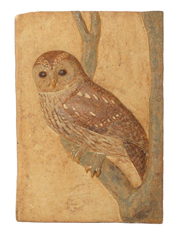 Artwork by Hans Christian Gunnar Ulf Brem Rasmussen, A collection of 13 stoneware wall reliefs modelled with relief birds, Made of polychrome glazes