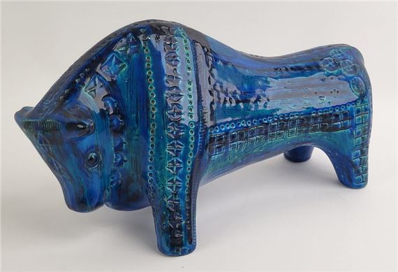 Venissé ceramic subject in turquoise - Lot by Aldo Londi, circa 1965