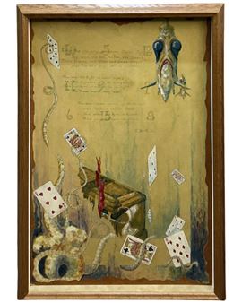 Signed Surrealist K.K.-Kidd Quote Oil on Panel - Knownfor