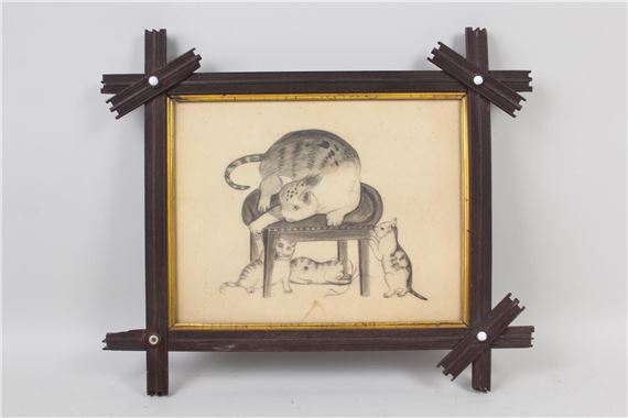 A Cat & Her Kittens - Gottfried Mind