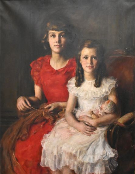 Full length portrait of two girls, 1939 - Alfred Schwarzschild