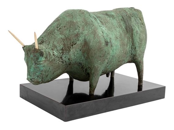 Immi Storrs Patinated Bronze Bull Sculpture - Immi C. Storrs