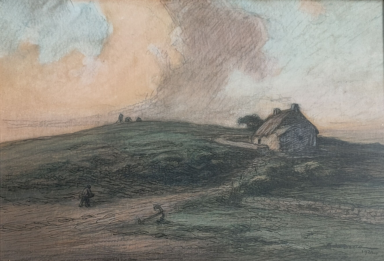 Artwork by Alexis De Broca, La côte sauvage, Made of Watercolor drawing on cardboard