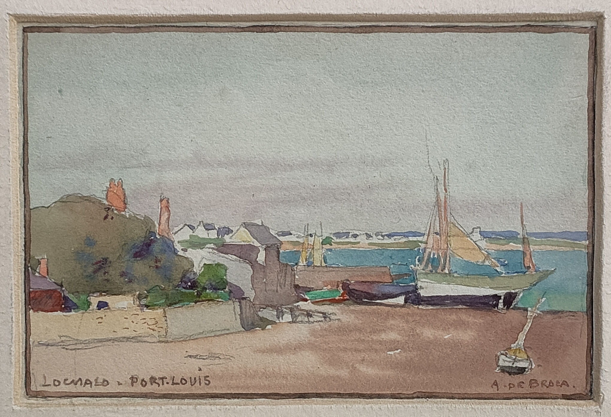 Artwork by Alexis De Broca, Locmalo - Port Louis, Made of watercolor