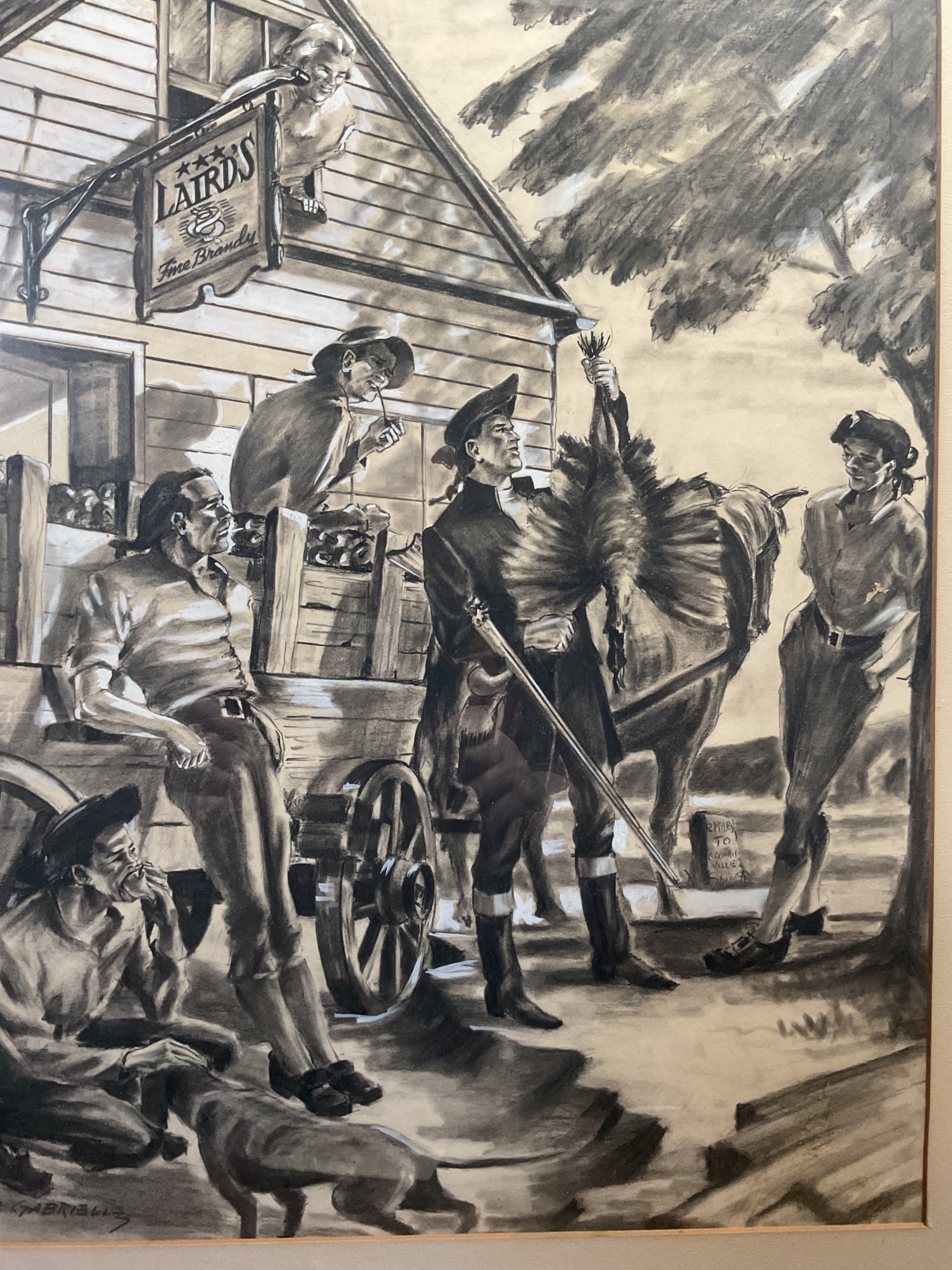 James Grinstead | Charcoal drawing by James Grinstead depicting a group ...