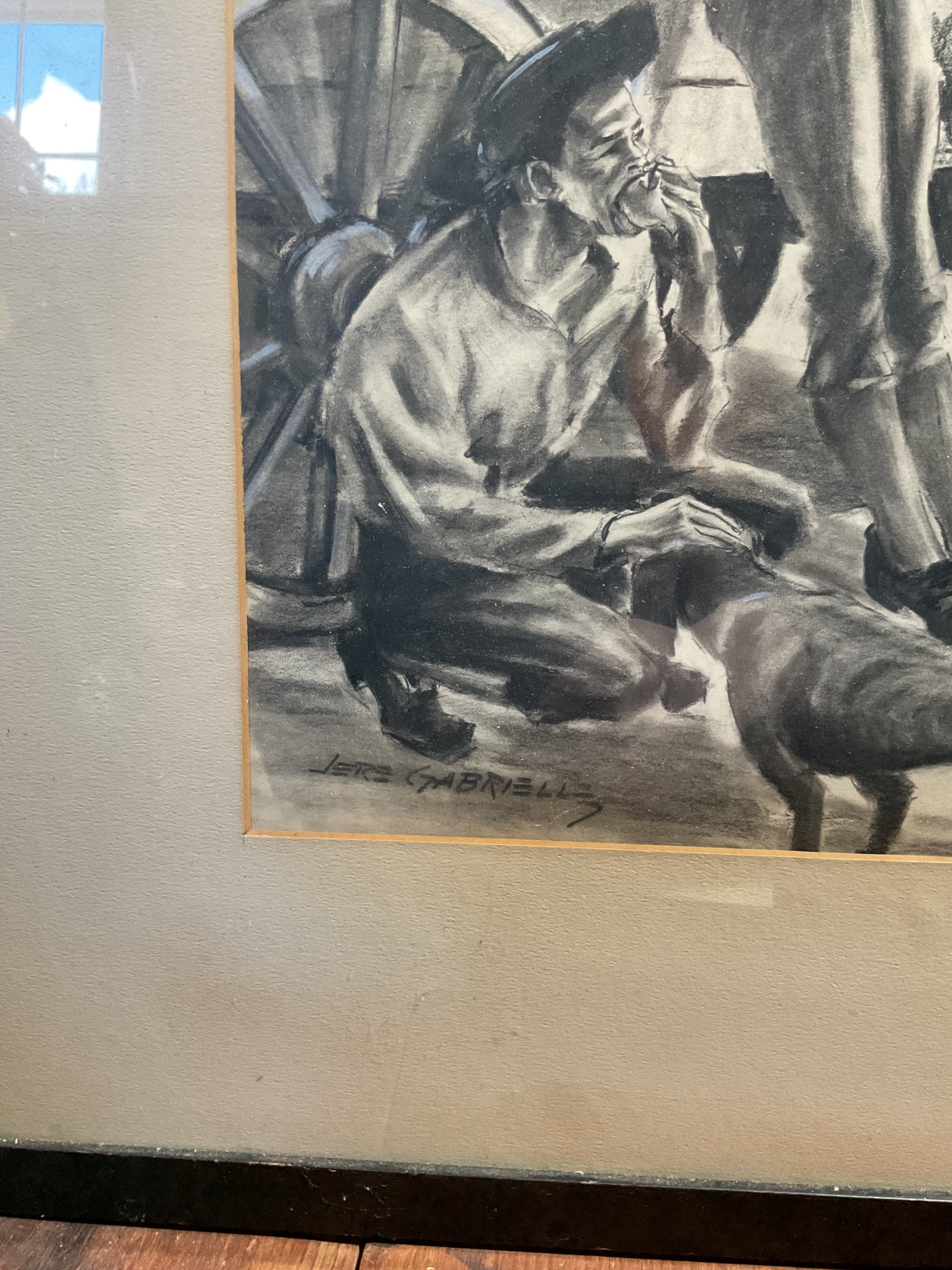 James Grinstead | Charcoal drawing by James Grinstead depicting a group ...