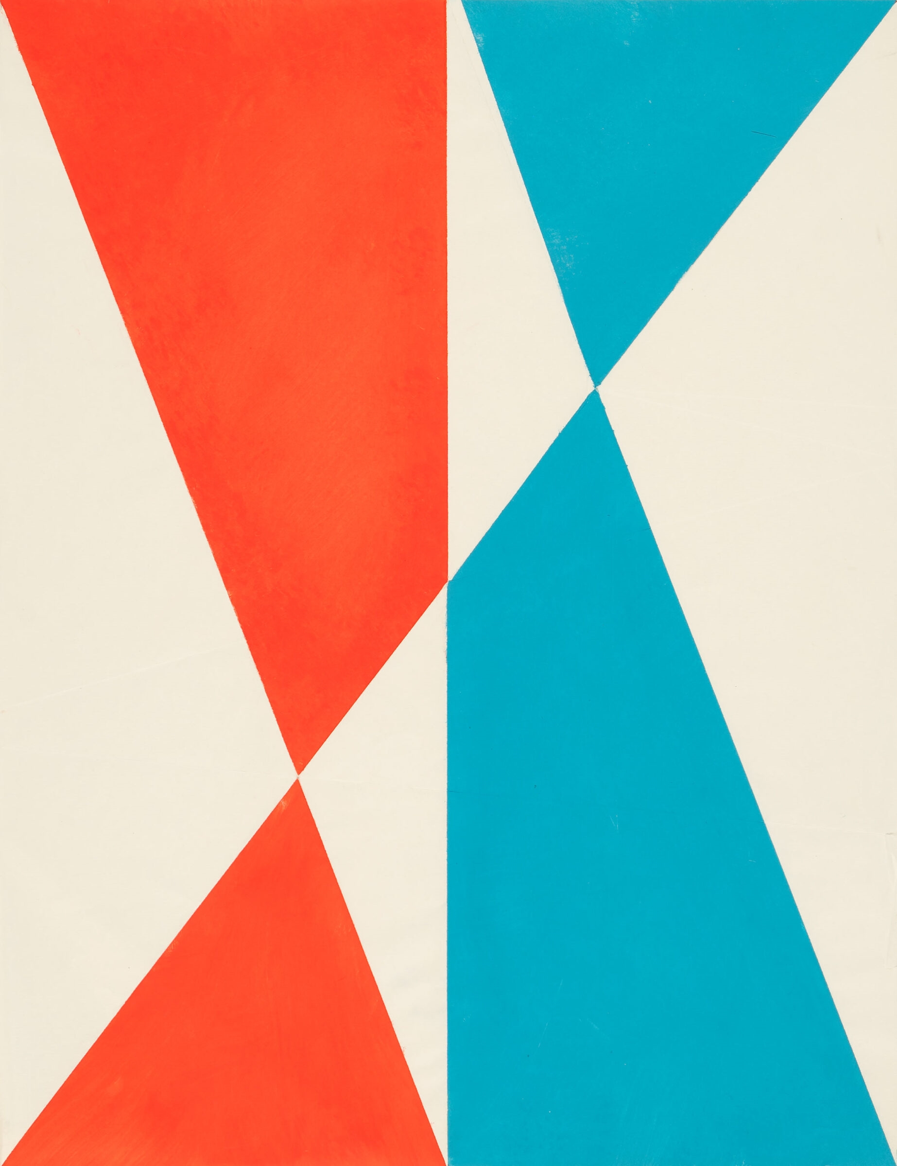 Artwork by Hermann Glöckner, Faltgrafik in Rot und Blau (Variante B), Made of Tempera