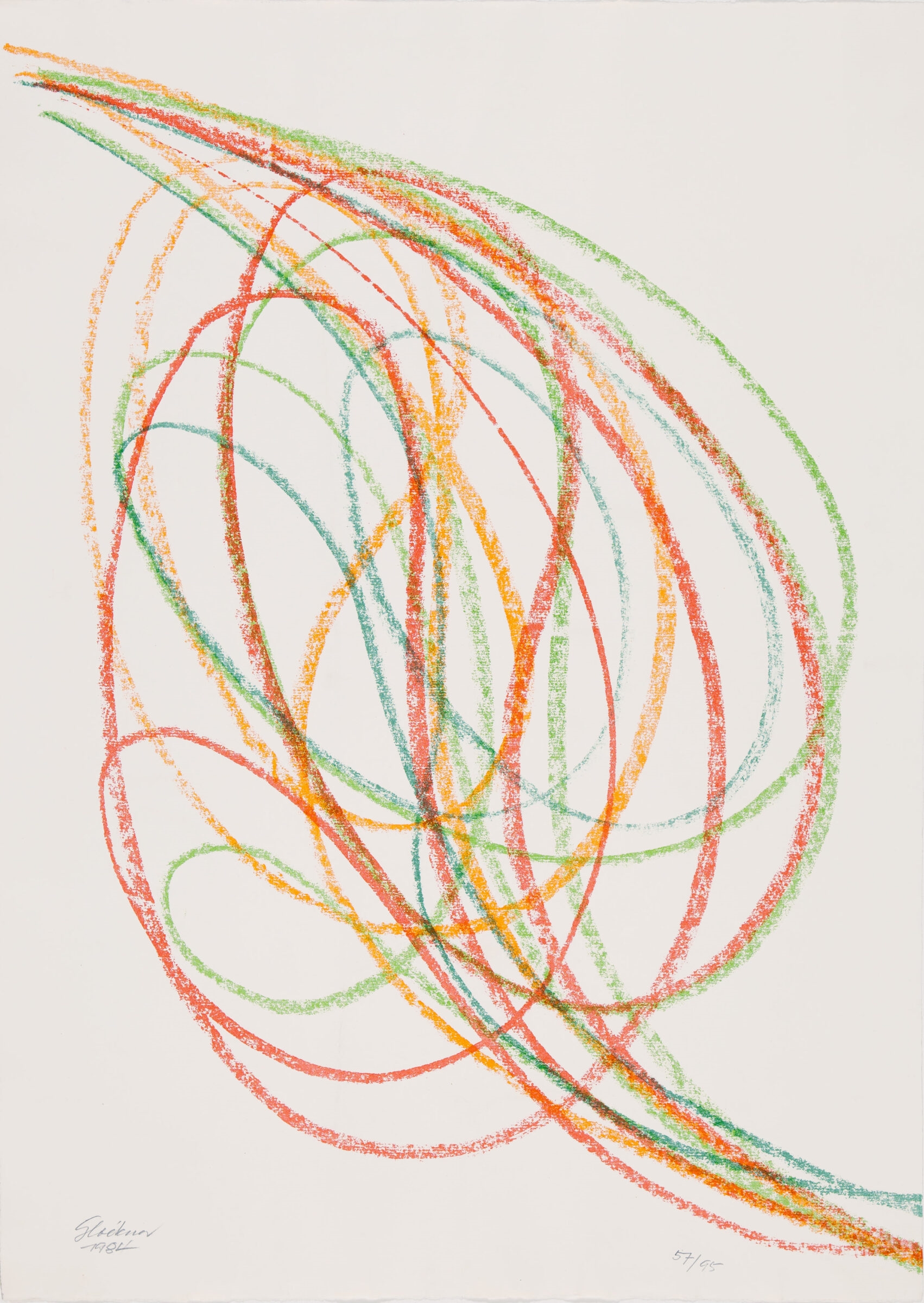 Artwork by Hermann Glöckner, Blattform (Schwünge), Made of color lithograph