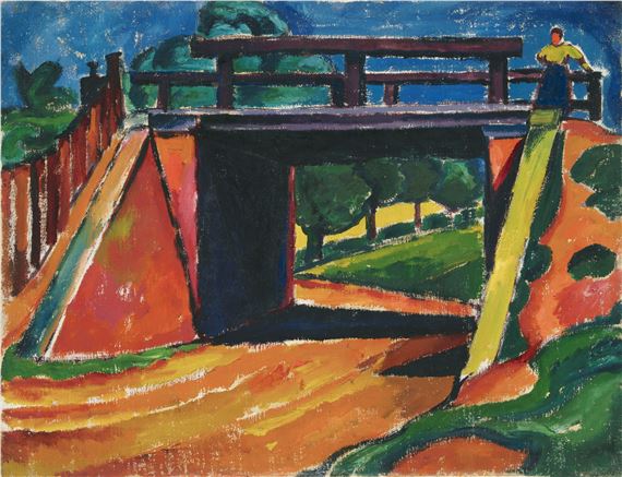 César Klein | Italienische Landschaft mit Brücke (Circa 1911) | MutualArt