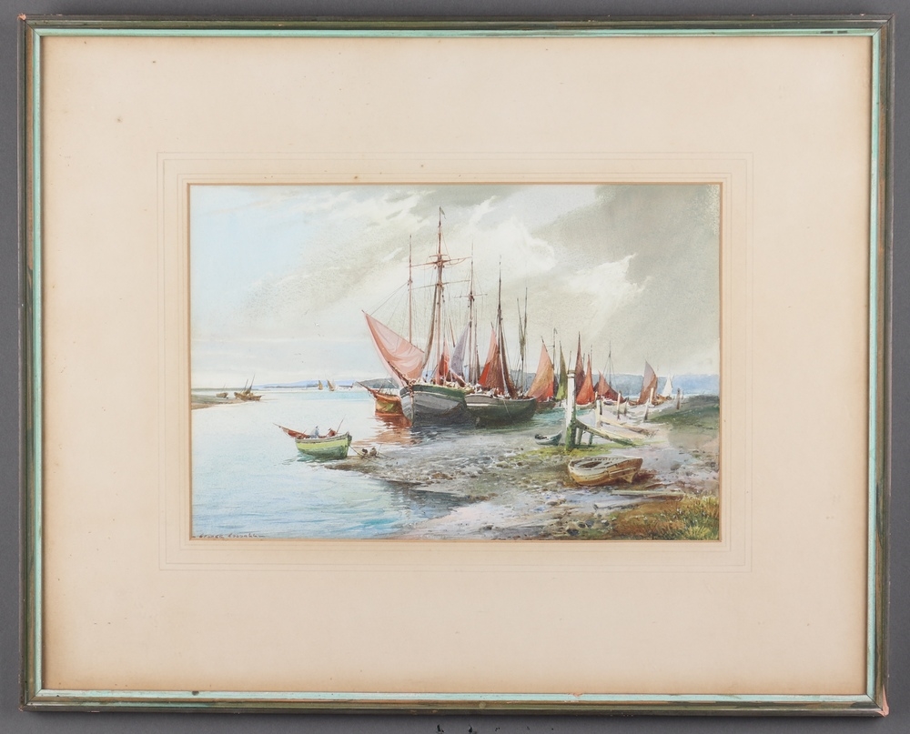 George Goodall | George Goodall, watercolour signed, moored fishing ...