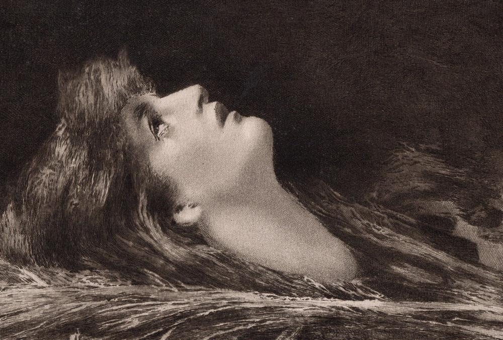 Artwork by Jean-Jacques Henner, A Martyr, Made of etching on thick laid paper