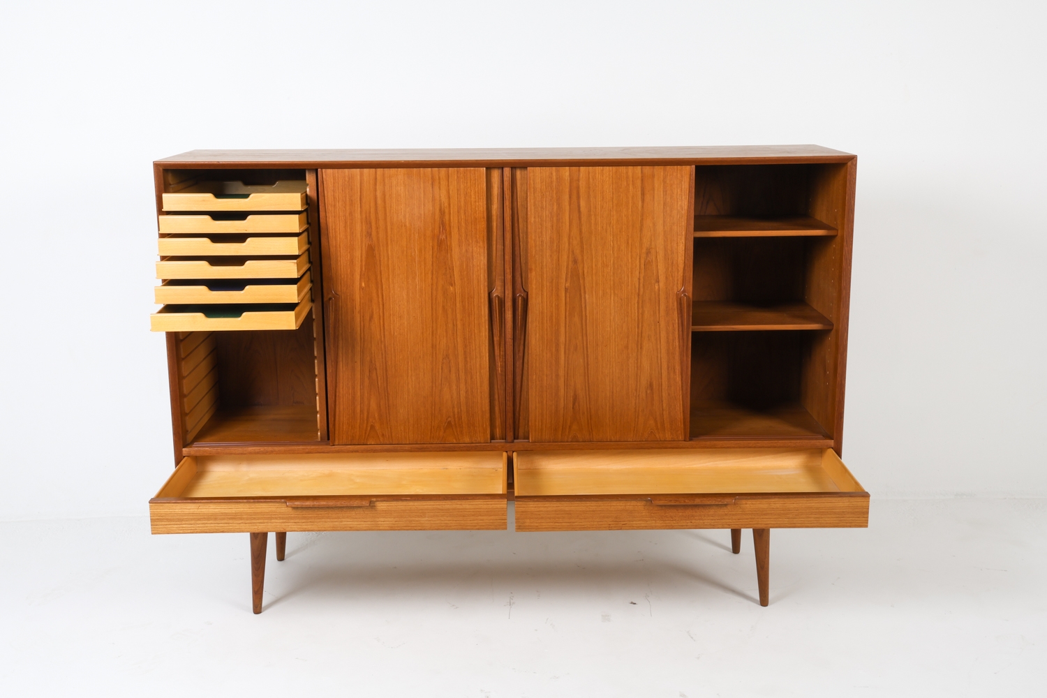 Artwork by Omann Jun, OMANN JUN DANISH TEAK SIDEBOARD C. 1960S, Made of TEAK