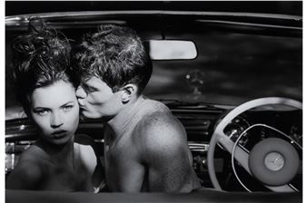 Kate Moss Photographed in London, In David Hockney's Mercedes Benz 280 Cabriolet - Tony McGee