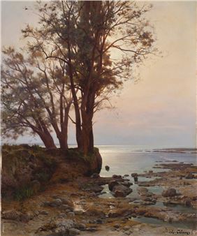 Vue de Vevey - Jean Baptiste Arthur Calame