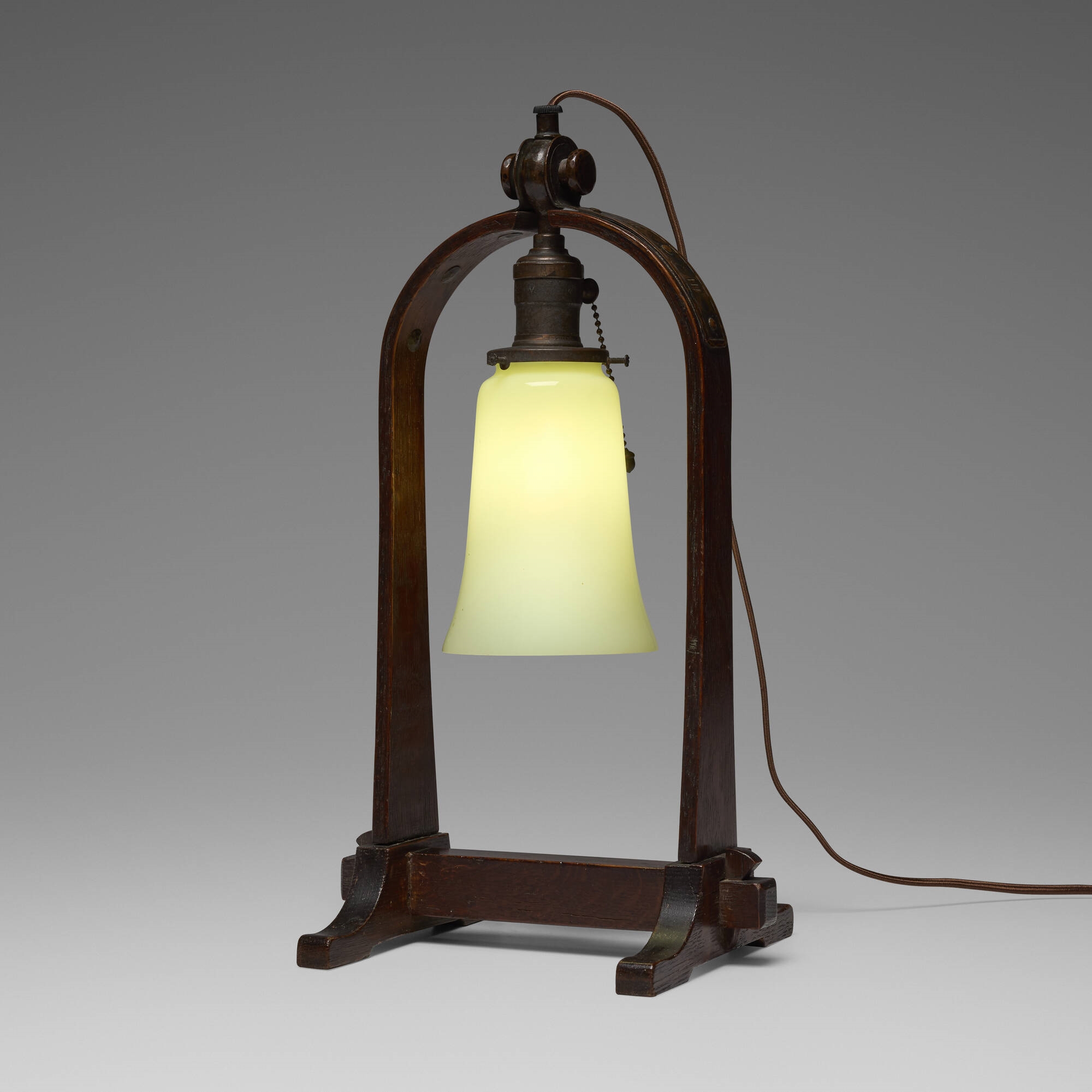 Gustav Stickley | Rare Joiner's Compass desk lamp, model 501 (Circa ...